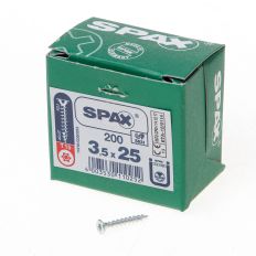 SPAX SPAANPLAATSCHROEF PLATVERZONKEN KOP VERZINKT T-STAR T15 3.5X25MM (PER 200 STUKS)