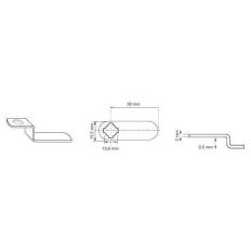 LIP GEBOGEN KRUIS 9,5MM 38MM