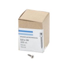 SPAANPLAATSCHROEF RVS-A2 PK TX-15 3.5X16 (200)