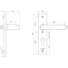 NEMEF KNOP/KRUK GARNITUUR LINKSWIJZEND 3251FP PC55