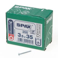 SPAX SPAANPLAATSCHROEF PLATVERZONKEN KOP VERZINKT T-STAR T15 3.5X35MM (PER 200 STUKS)