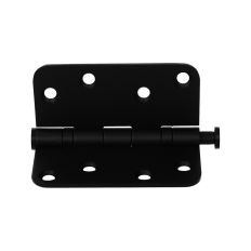 D4E KOGELLAGERSCHARNIER AFGEROND R10MM RVS / ZWART 89X89X2,5MM