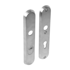SKG3 VEILIGHEIDSSCHILDEN OVAAL 250X50MM PROFIELCILINDERGAT 72MM MET KERNTREKBEVEILIGING RVS