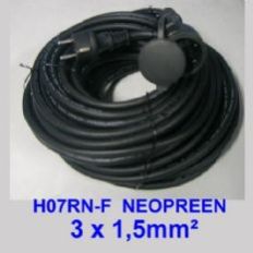 VERLENGSNOER NEOPREEN H07 3X1.5MM² 50MTR ZWART
