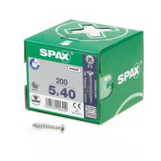 SPAX SPAANPLAATSCHROEF PLATVERZONKEN KOP VERZINKT POZIDRIV 5.0X40MM (PER 200 STUKS)