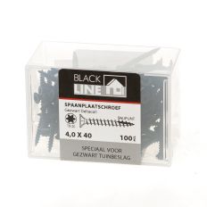BLACKLINE SPAANPLAATSCHROEF HCP ZWART PK TX-20 +SNIJPUNT 4.0X40 (100)