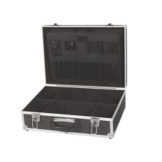 GEREEDSCHAPSKOFFER MET ALUMINIUM FRAME - 455 X 330X 152 MM - ZWART