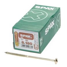 SPAX SPAANPLAATSCHROEF TELLERKOP DISCUSKOP GEBRUINEERD T40 8 X 180MM