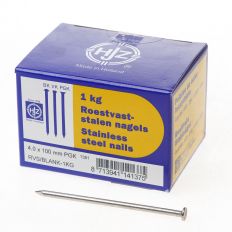 RVS NAGELS PLAT GERUITE KOP 4.0 X 100MM 1KG