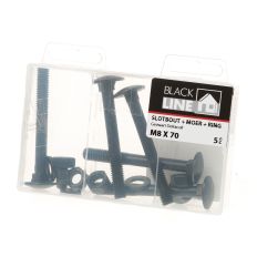 BLACKLINE SLOTBOUT+MOER+SLUITRING HCP ZWART M8X70 (5)