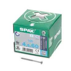 SPAX PLATKOP T20 ROESTVASTSTAAL DD 4.5X60(100)