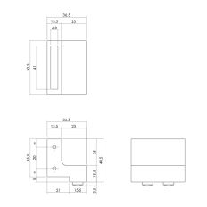 INTERSTEEL SET VAN 2 STOPPERS TBV SCHUIFDEURSYSTEEM, INCL. BEVESTIGING