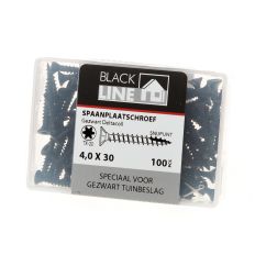BLACKLINE SPAANPLAATSCHROEF HCP ZWART PK TX-20 +SNIJPUNT 4.0X30 (100)