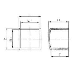 OMSTEEKDOP VIERKANT 30 X 30 ZWART