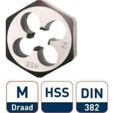 HSS ZESKANTE SNIJMOEREN DIN 382 METRISCH M 6