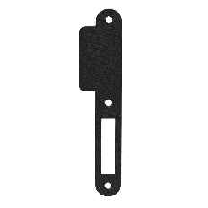 SLUITPLAAT 24MM KASTSLOT KORTE LIP 39MM ZWART
