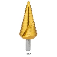HSS TRAPPENBOOR TIN-GECOAT, NR.9 ø6-37