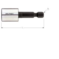 MAGNETISCHE DOPSLEUTEL E 6,3 X 50MM 1/4"