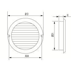 SCHOEPENROOSTER MET MUGGENNET ALU Ø125MM